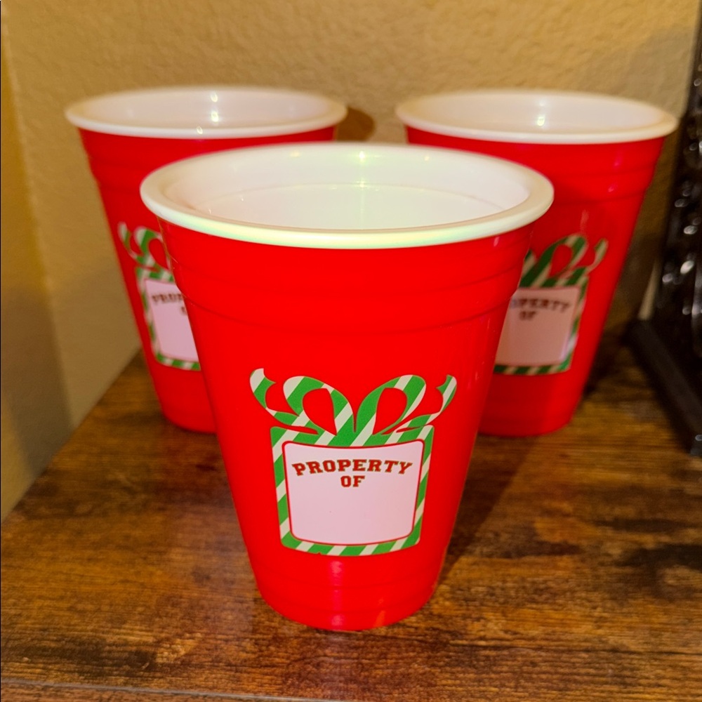 Red Holiday Party Cups